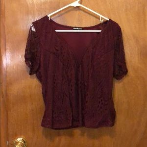 Maroon top
